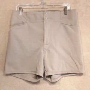 Speed Line Mens Coaches Short Sz.M-32/Inseam 5"/Gray/Gym/Flat Front/Vintage